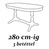 Bővíthető 280 cm-ig 3 betéttel