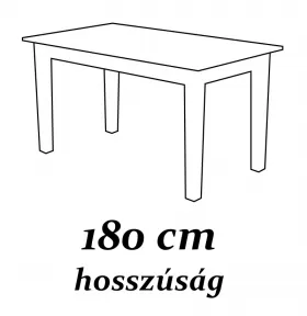 180 cm hosszúság normál asztal