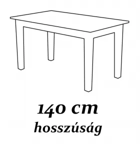 140 cm hosszúság normál asztal