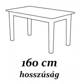 160 cm hosszúság normál asztal