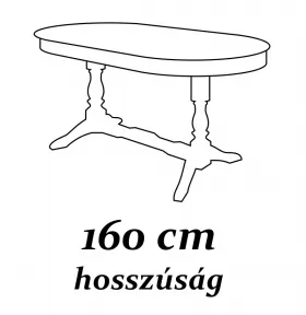 160 cm hosszúság ovális asztal
